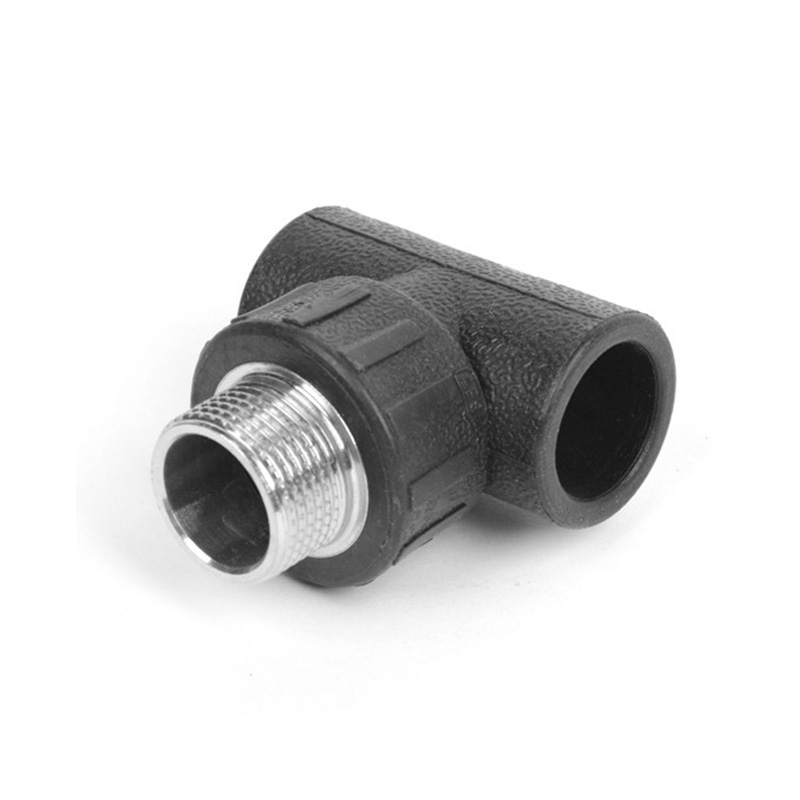 HDPE external thread tee for pipe connection
